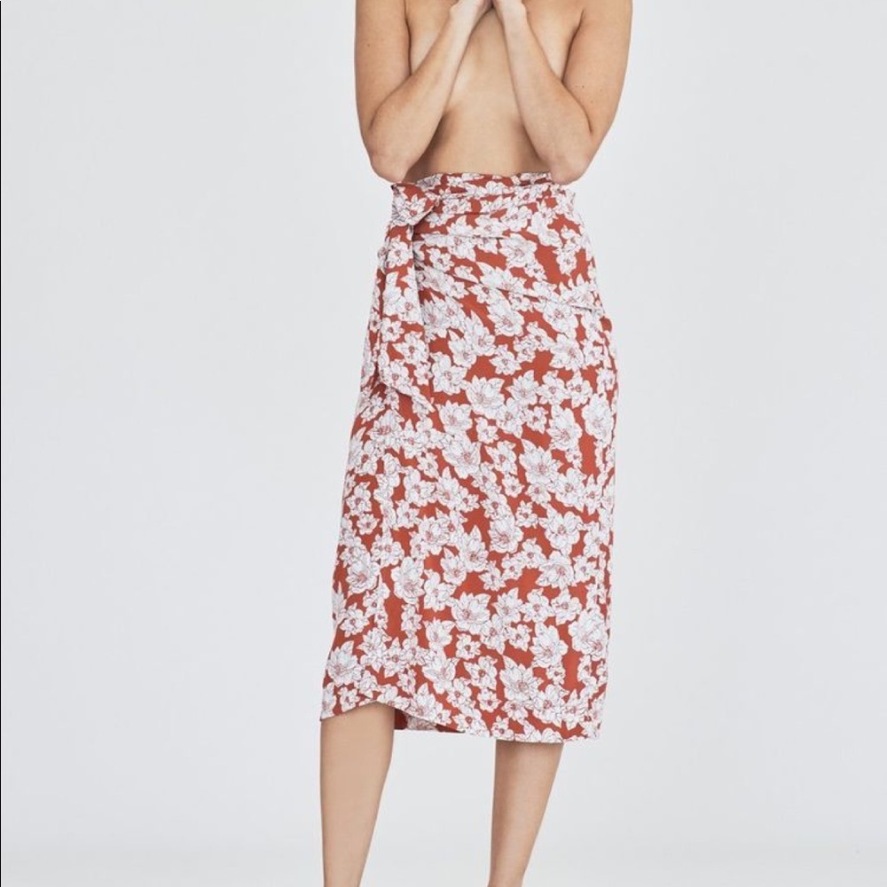 Acacia Ewa Wrap Skirt in Rust Magnolia